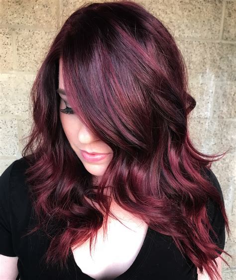 medium burgundy brown hair color|blowout burgundy hair color.